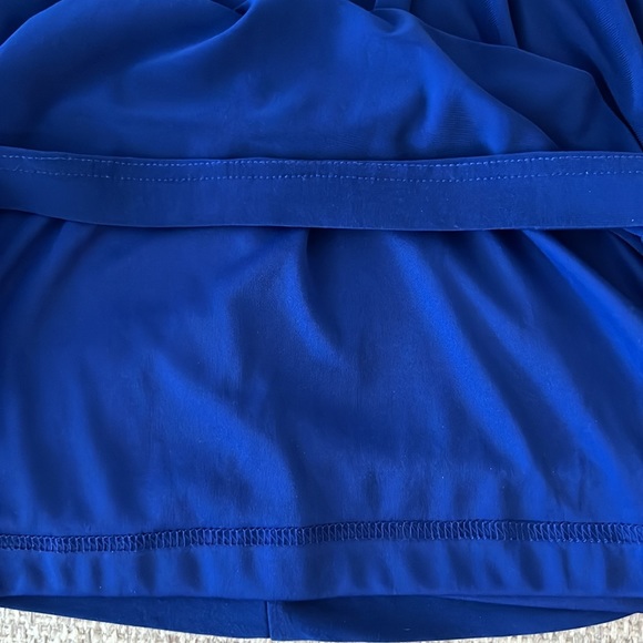 ADRIANNA PAPELL Royal Blue Twist Side Gathered Dress - Picture 12 of 13